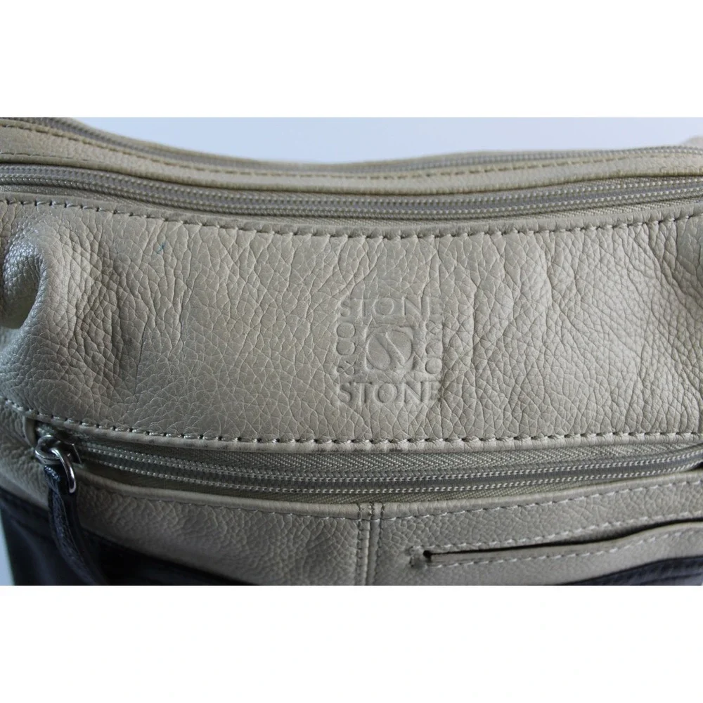 Stone &Co Black, Cream, Tan Purse with Multi Compartments Pockets